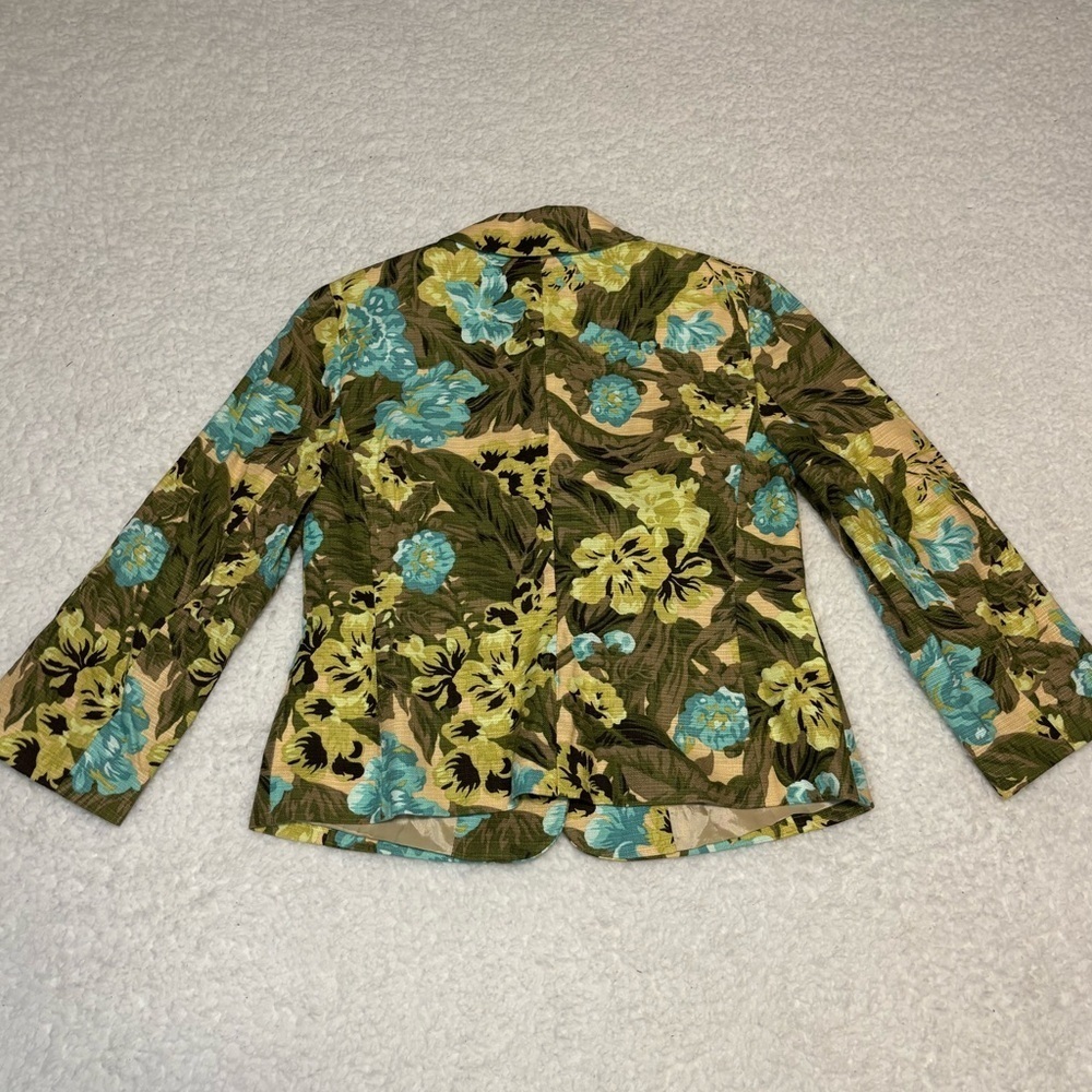 Ann Taylor Loft Women Petite Tropical Floral Print Blazer Jacket - Picture 9 of 11